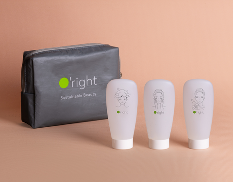 O'right | Refillable Travel Bottle Kit 3pcs+ Bag